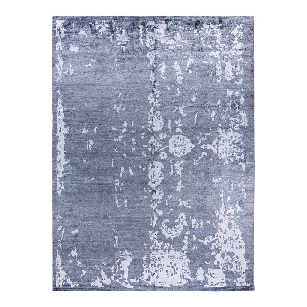 Modern One-of-a-Kind Hand-Knotted Area Rug, Purple - 9' 2" x 12' 3"