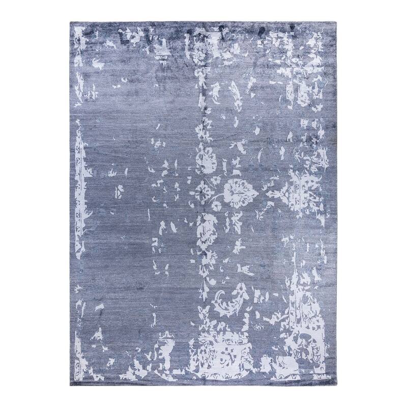 Modern One-of-a-Kind Hand-Knotted Area Rug, Purple - 9' 2" x 12' 3"