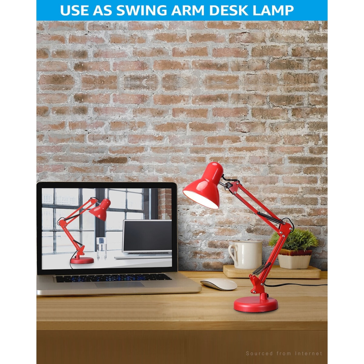 LED Desk Lamp w/Interchangeable Base or Clamp