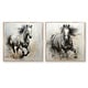 preview thumbnail 7 of 10, Designart "Hooves In Harmony Horse" Animals Horse Framed Art Set Of 2 - Farmhouse Wall Decor Set Black Wall Art 2 Pieces