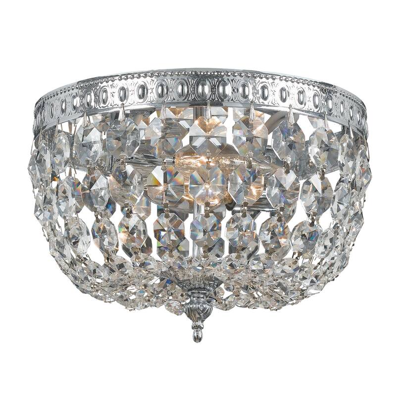 Crystorama 2 Light Clear Crystal Chrome Ceiling Mount I - 8'' W x 5.5'' H - 8'' W x 5.5'' H