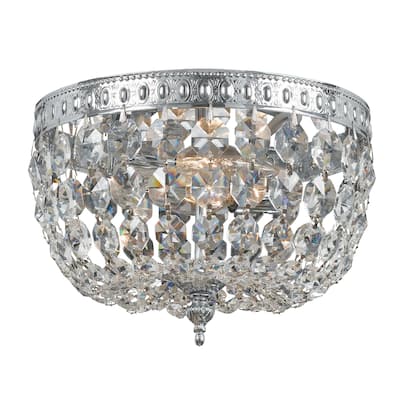 Crystorama 2 Light Clear Crystal Chrome Ceiling Mount II - 10'' W x 7'' H