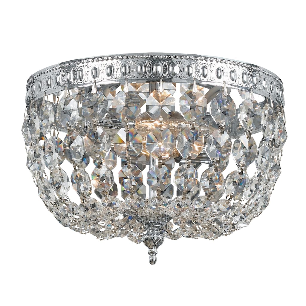 Crystorama 2 Light Clear Crystal Chrome Ceiling Mount II - 10'' W x 7'' H