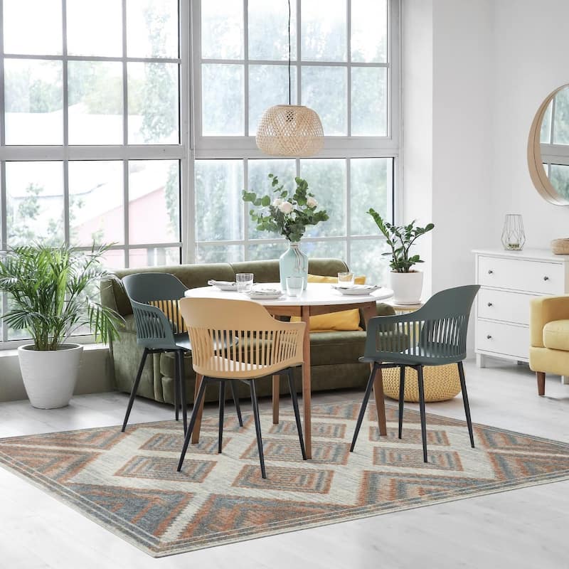 Luxe Weavers Multicolor Modern Geometric Area Rug for Living Room