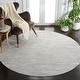 preview thumbnail 5 of 25, SAFAVIEH Whisper Malin Contemporary Stripe Fringe Rug 6'7" Round - Light Grey/Ivory - Round