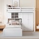 preview thumbnail 2 of 13, Twin Bunk Bed with Wardrobe, 6-Drawers, Hydraulic Lift Storage and Shelving, Space-Saving Design for Kids or Guest Rooms, White