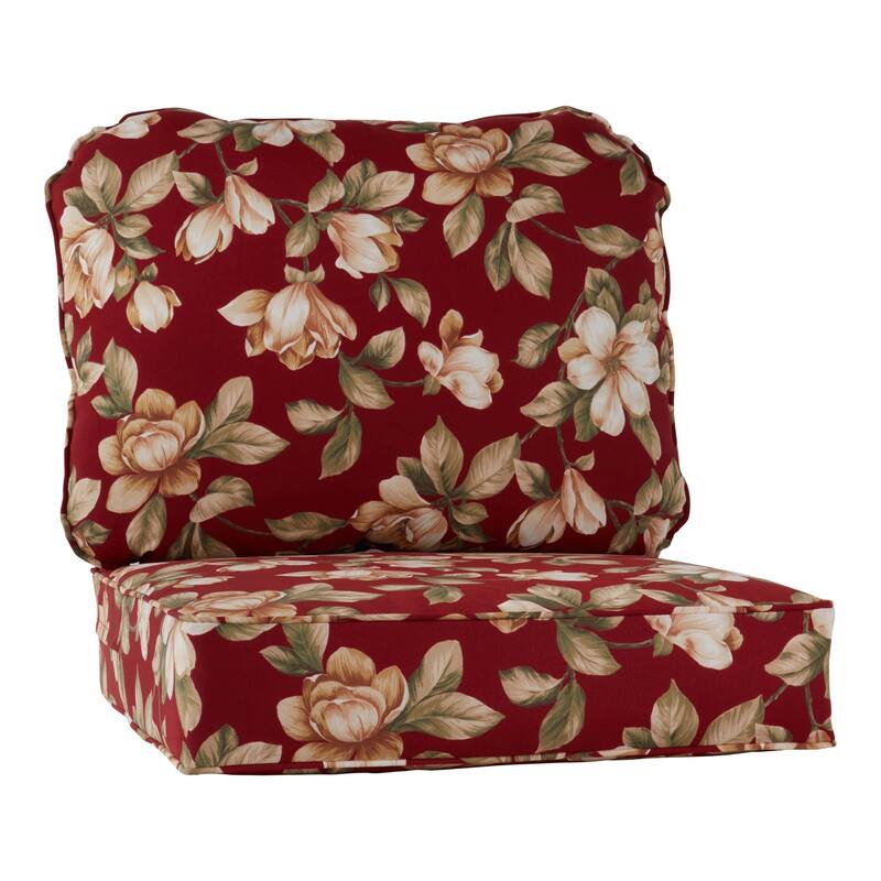 Outdoor 2-Piece Reversible Deep Seat Cushion Set (Cushions Only) - Roma Floral
