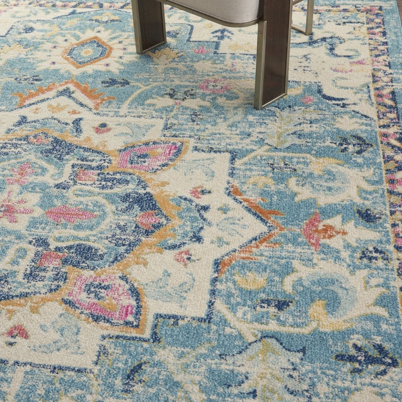 Rama Power Loomed Floral Area Rug By HomeRoots - 9' x 12'