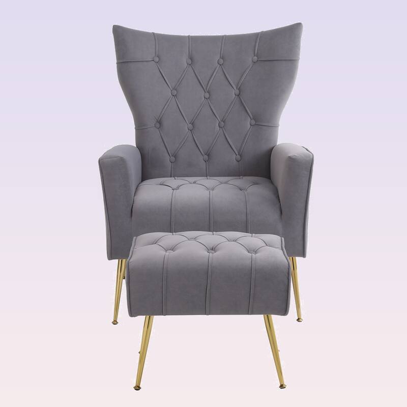 Modern Accent Chair with Ottoman for Living Room
