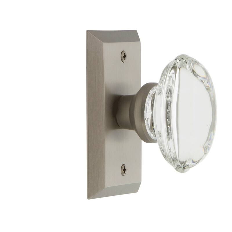 Nostalgic Warehouse Oval Clear Crystal Solid Brass Single Dummy Door