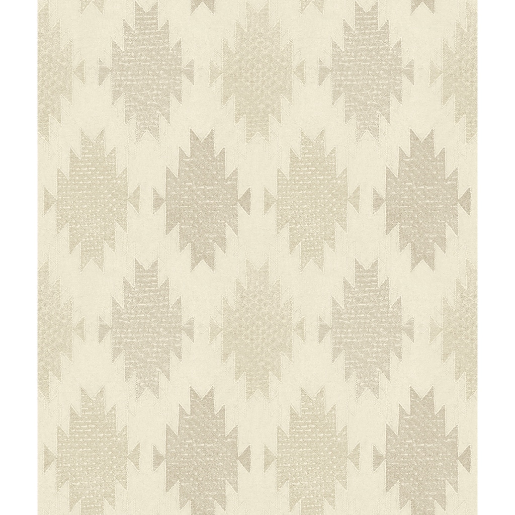 Stitched Heirloom Khaki Wallpaper