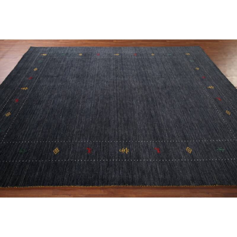 Gabbeh Indian Rug Hand-Knotted Oriental Wool Carpet - 7'11"x 9'8"