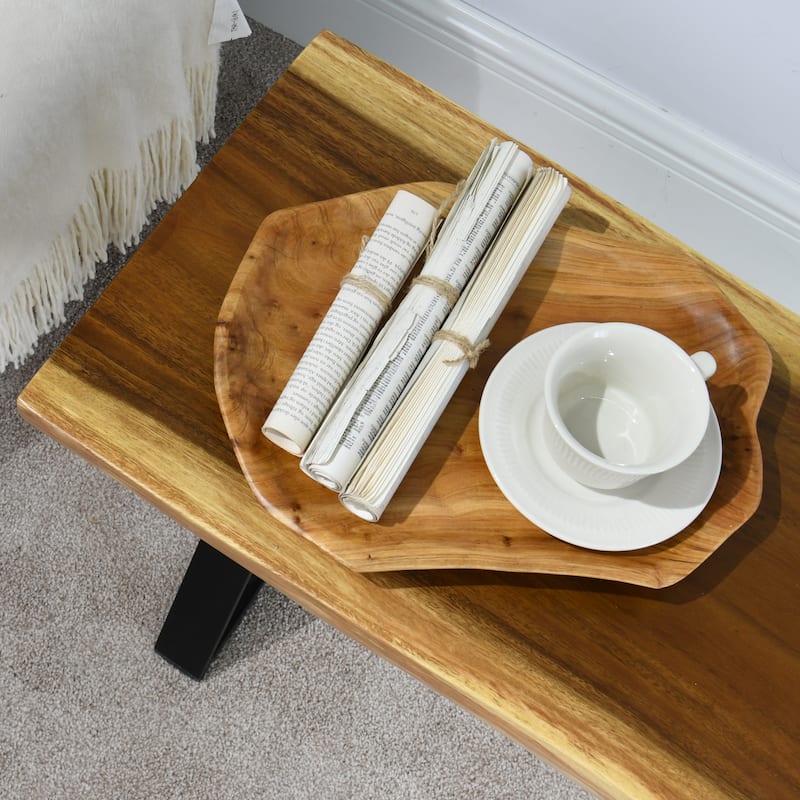 Natural Wood Rectangle Bench