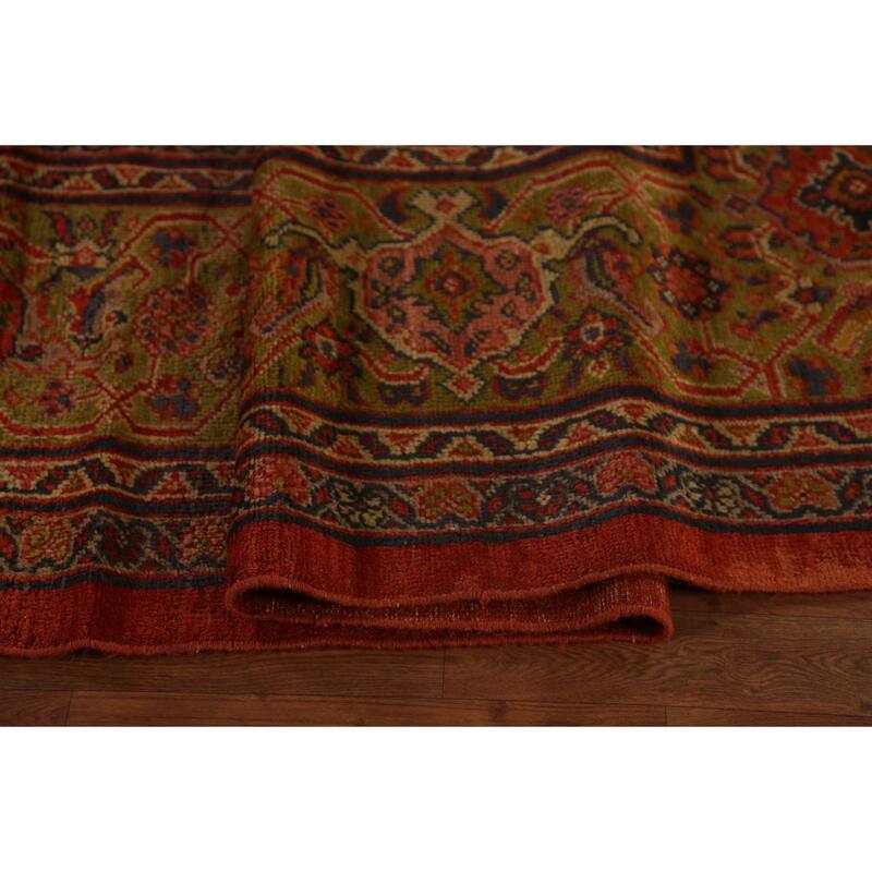 Pre-1900 Antique Sultanabad Persian Large Rug Hand-Knotted Wool Carpet - 9'8"x 16'7"