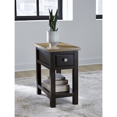 Signature Design by Ashley Drazmine Dark Brown/Light Brown Chair Side End Table - 14" W x 24.13" D x 24" H