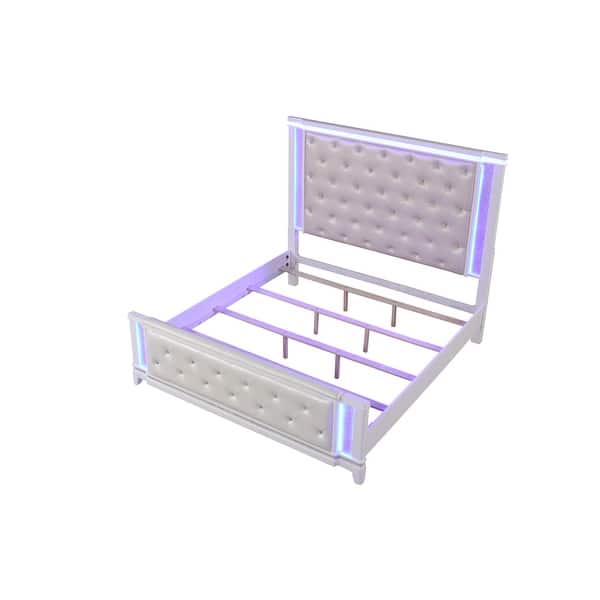 Opium Modern Style Queen/King Bed with Crystal Tufted Comfort and LED ...