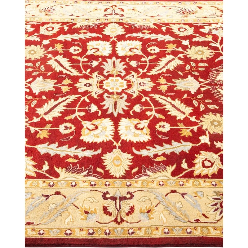 Overton Hand Knotted Wool Vintage Inspired Traditional Mogul Red Area Rug - 4 x 6