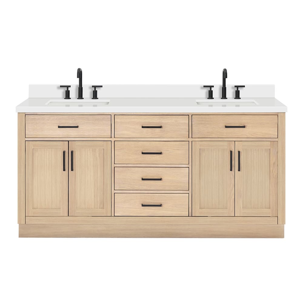 Ariel T073DWQRVO Hepburn 73" Free Standing Double Basin Vanity Set