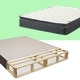 preview thumbnail 3 of 5, Onetan Mattress and Box Spring Set, 10-Inch Medium Pillow Top Hybrid Mattress and 5" Wood Simple Assembly Box Spring,