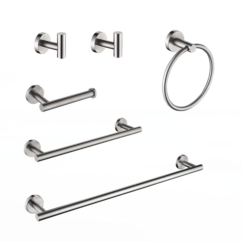 6 Piece Stainless Steel Bathroom Towel Rack Set