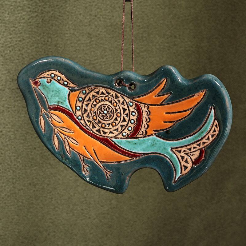 Novica Handmade Peaceful Pigeon Ceramic Wall Decor