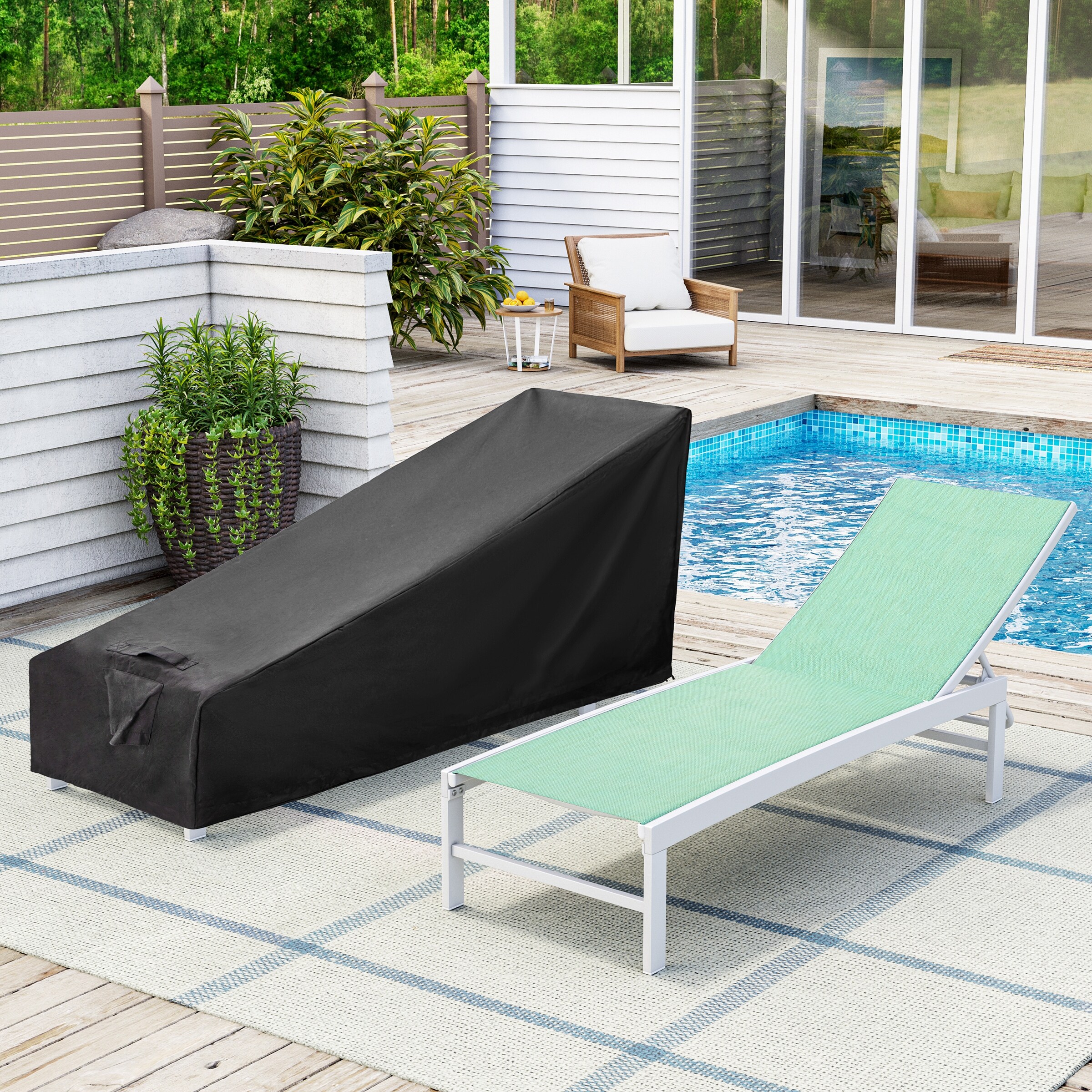 Crestlive Outdoor Loungers Patio Chaise Lounge Chairs Set of 2