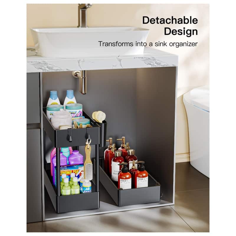 Slim Storage Cart with Wheels - 7.1 x 15.8 x 26.4 inches