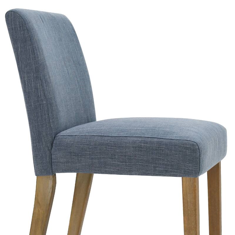 Linen Upholstered Solid Wood Dining Chair (Set of 2)