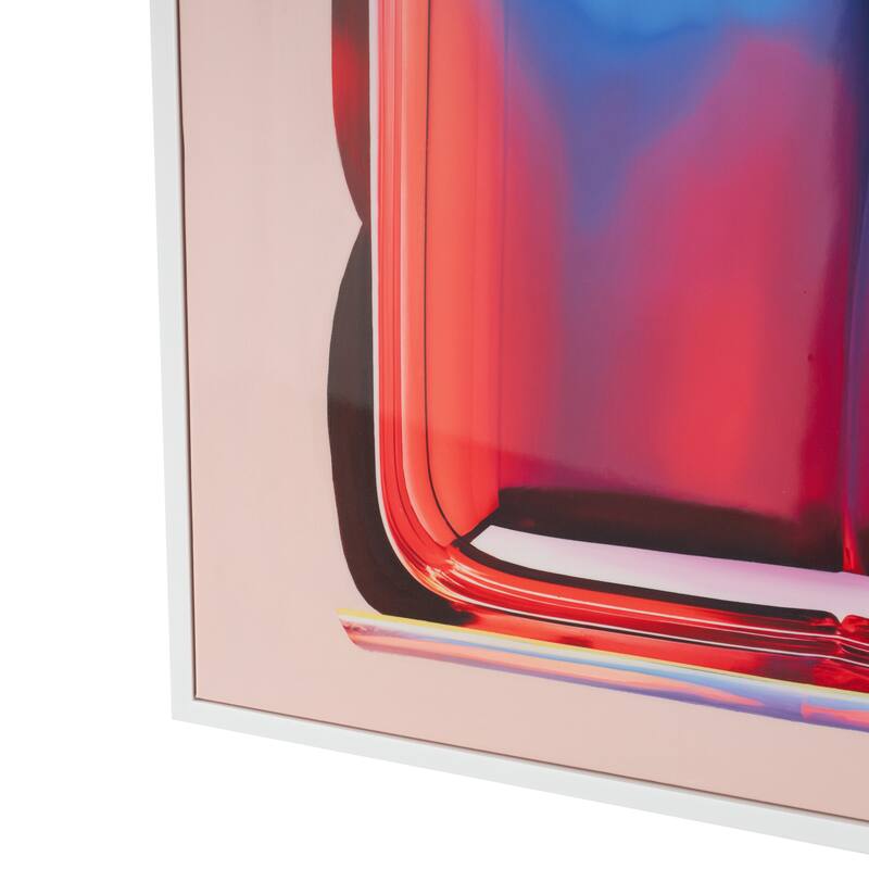 Canvas Abstract Cube Framed Wall Art with White Frame - Multi Colored - Roche River Decor