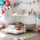 preview thumbnail 2 of 20, Twin Over FULL Metal Bunk Bed with Trundle 2-Side Ladder and Full-Length Guardrail, No Box Spring Needed