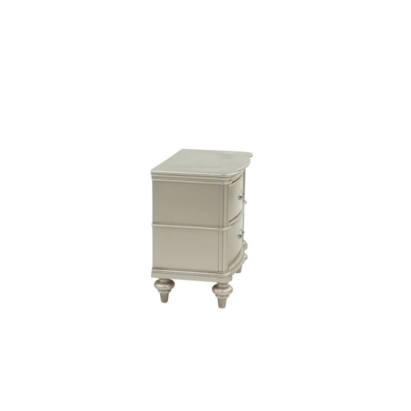 Wooden Nightstand in Champagne, Stylish Bedroom Storage Table, 28" x 17" x 28"H