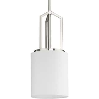 Goodwin Collection One-Light Brushed Nickel Modern Farmhouse Pendant - 7 in x 7 in x 16.75 in