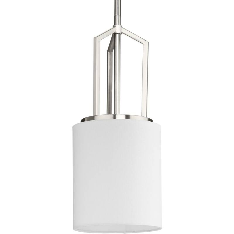 Goodwin Collection One-Light Brushed Nickel Modern Farmhouse Pendant - 7 in x 7 in x 16.75 in - 7 in x 7 in x 16.75 in