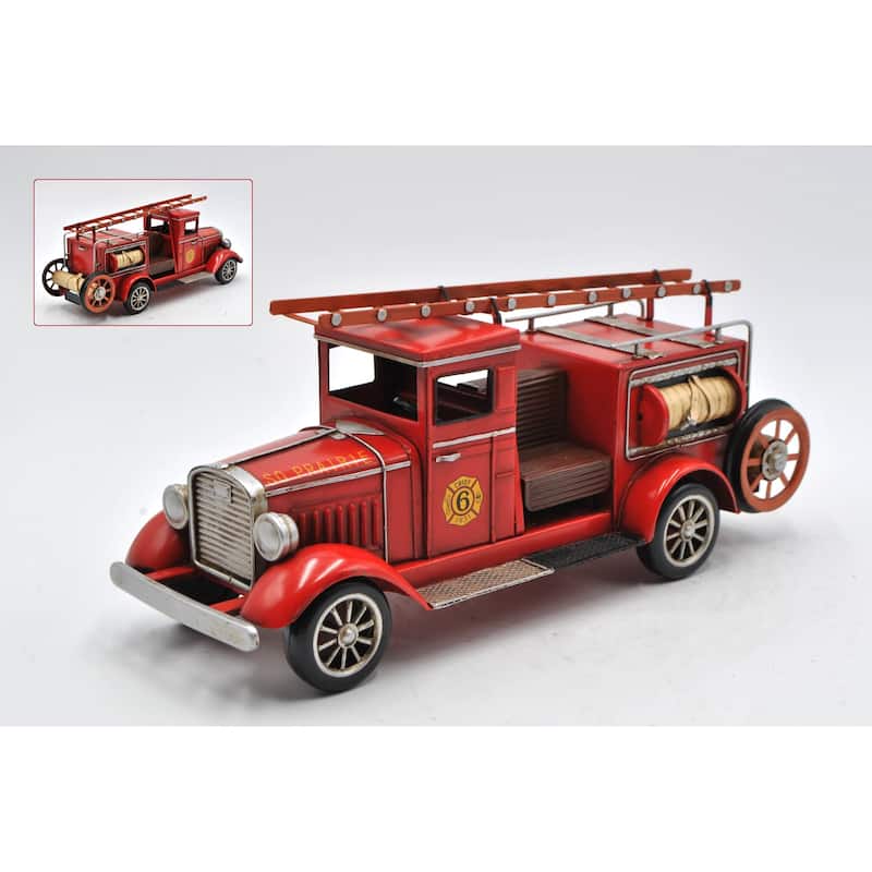 Fire Engine Dream Truck Vintage Antique 1931 Tin Metal Model 24 Pumper Car 6 Art