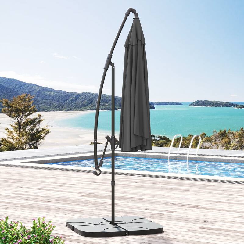 Corvus Vera 10-foot Offset Cantilever Hanging Canopy Patio Umbrella