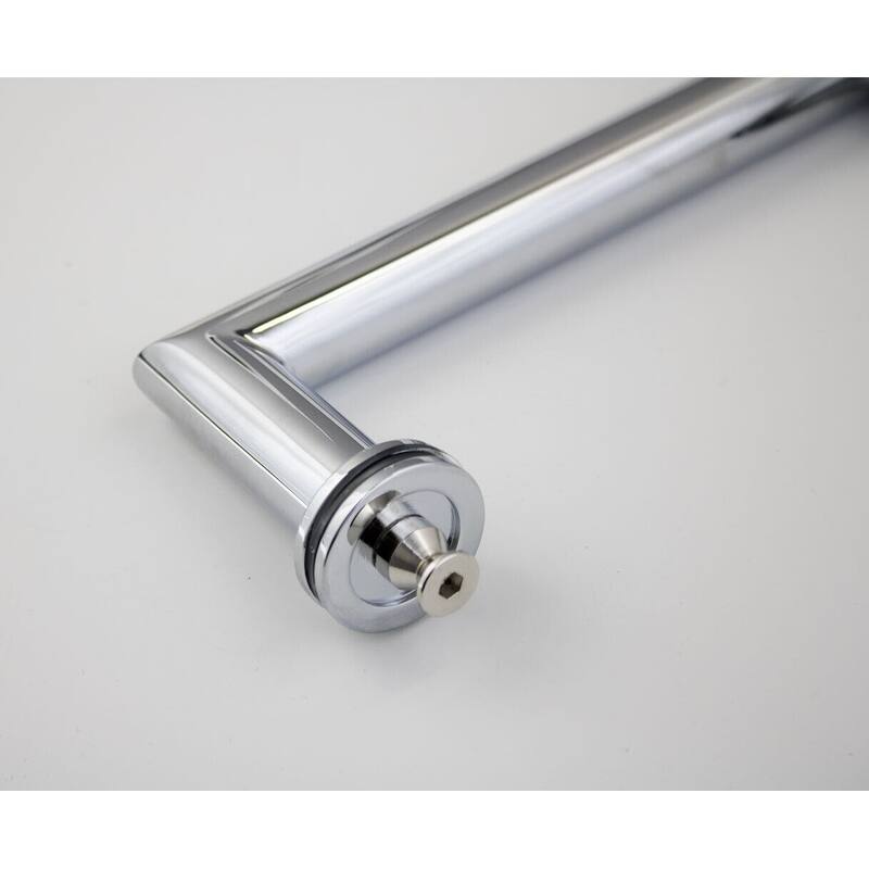 CEL Round Tubing Mitered Corner 8" Pull Handle with 24" Towel Bar Comb Set for Shower Door