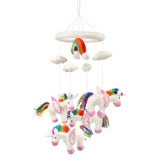 Shop What On Earth Unicorn Baby Crib Mobile Wool Felt Rainbow