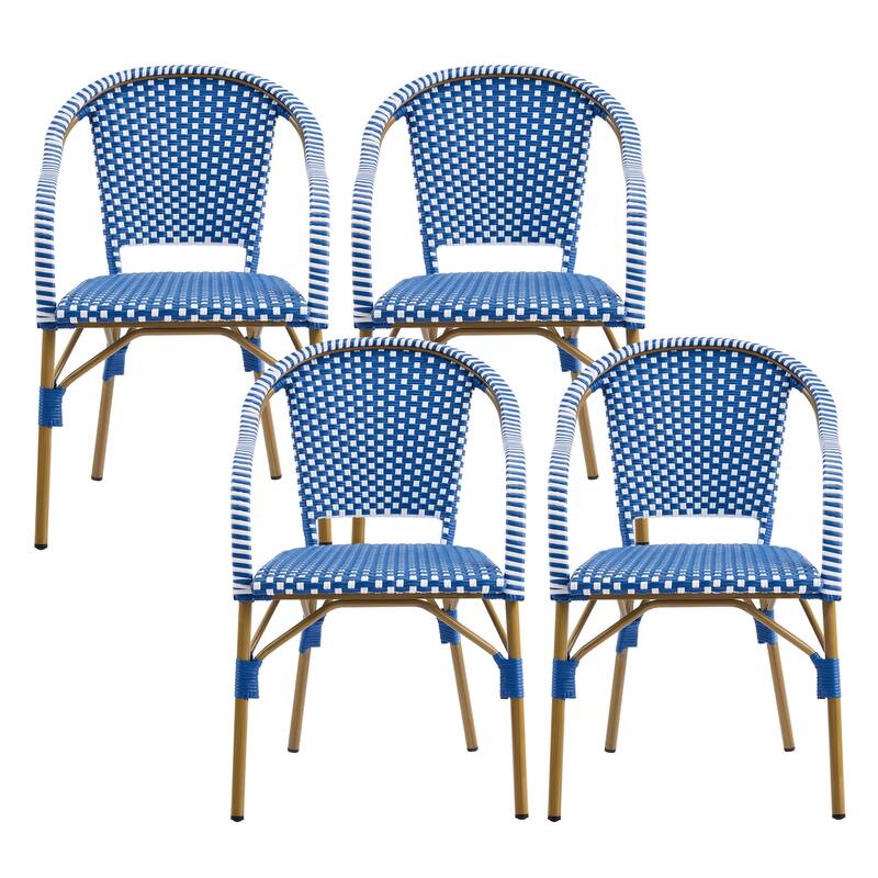 Christopher Knight Home - Estra 7-Piece Outdoor Dining Set with Six Woven Metal Frame Chairs and Expandable Acacia Wood Table