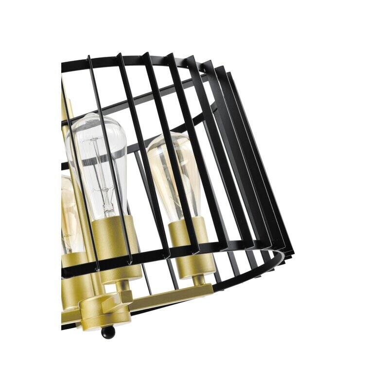 Maxax 4 - Light Lantern/Candle Style Drum Pendant with Wrought Iron Accents - N/A