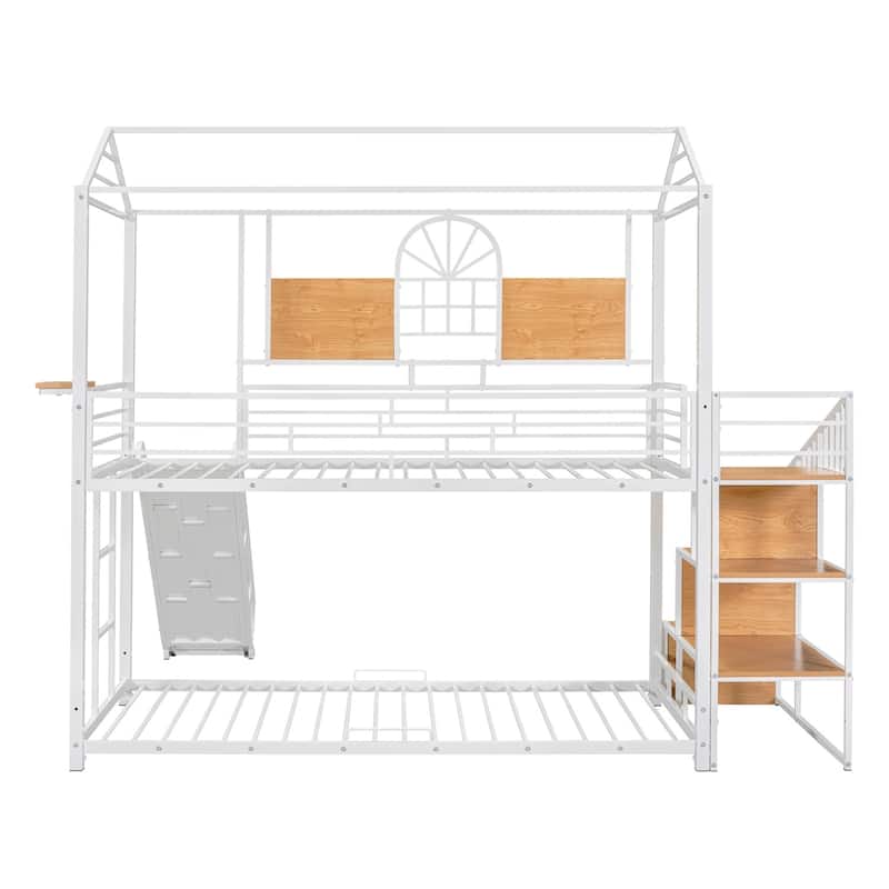 Merax Twin Over Twin Metal Housebed Bunk Bed