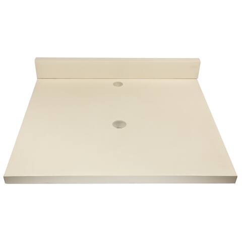 25-in x 22-in Concrete Vessel Sink Vanity Top with Backsplash
