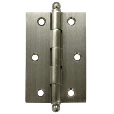 Deltana 3" x 2" Solid Brass Cabinet Hinge with Ball Tip Finials - Sold