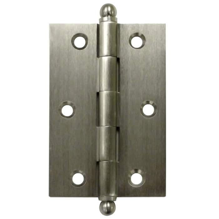 Deltana 3" x 2" Solid Brass Cabinet Hinge with Ball Tip Finials - Sold