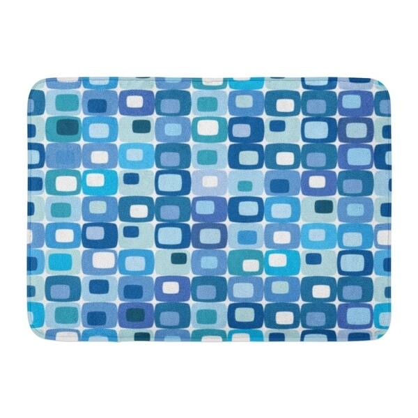 Teal 50s Retro Blue Pattern Tiles In Any Direction 1960s 1950s 1970s Doormat Floor Rug Bath Mat 23 6x15 7 Inch Multi On Sale Overstock 31778932