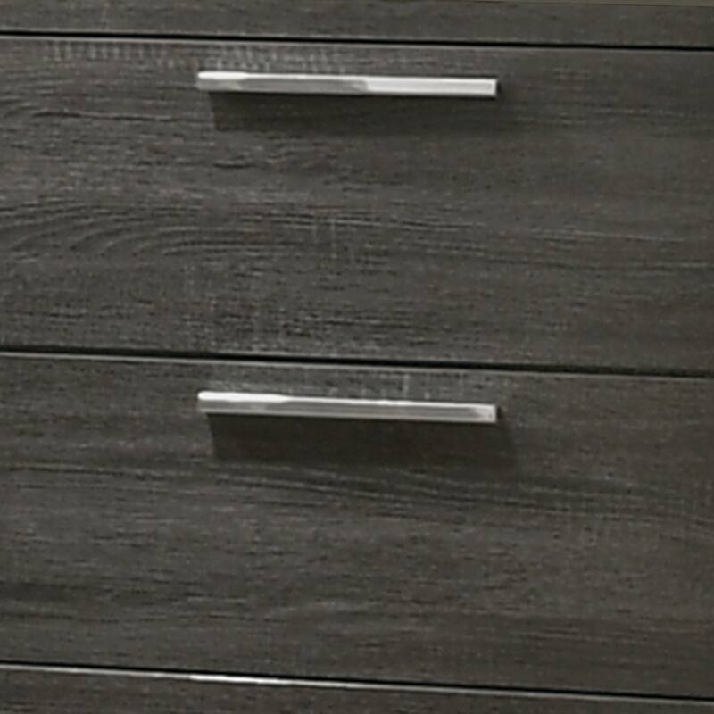 2 Drawer Wooden Nightstand with Bar Pulls and Panel Support, Gray