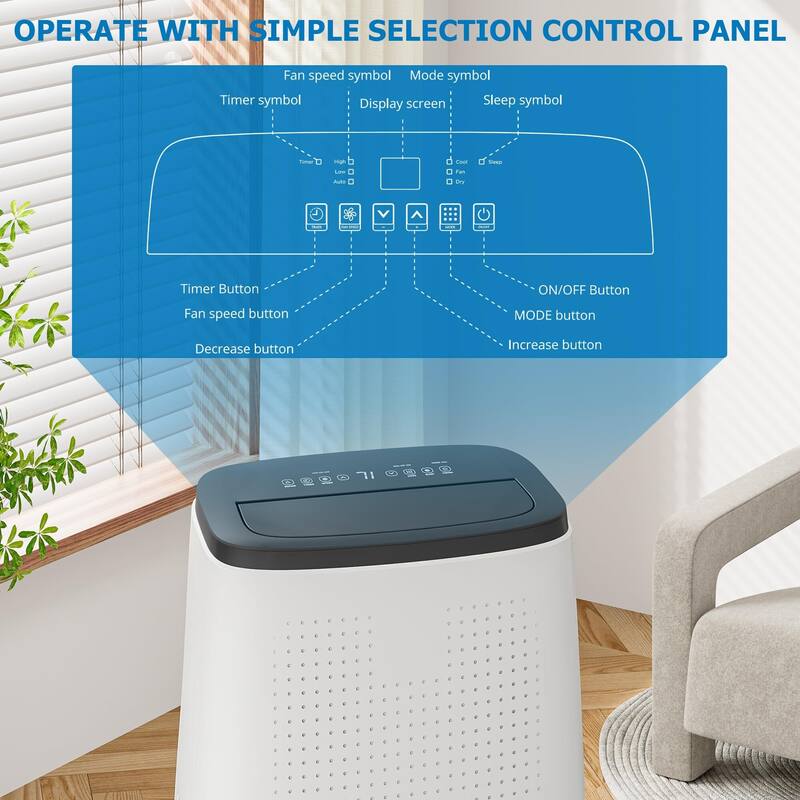 14000 Btu Portable Air Conditioner, Cooling, Dehumidify