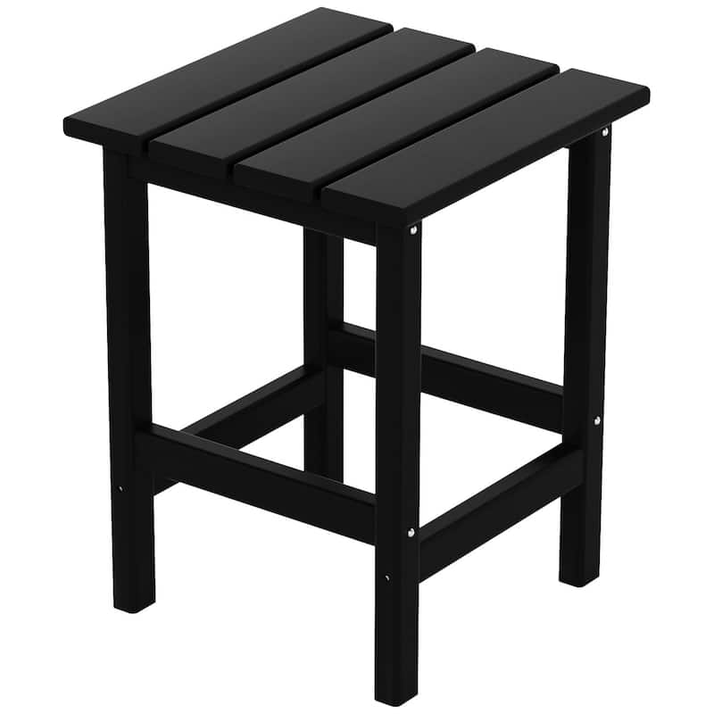 Polytrends Laguna All Weather Poly Outdoor Side Table - Square - Black