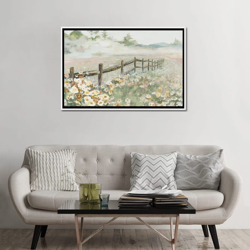 iCanvas "Fence with Flowers" by Patricia Pinto Framed Canvas Print
