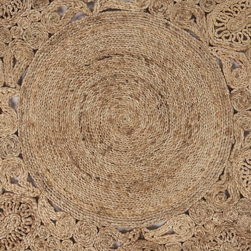 Sevita Organic Jute Medallion Area Rug, Natural