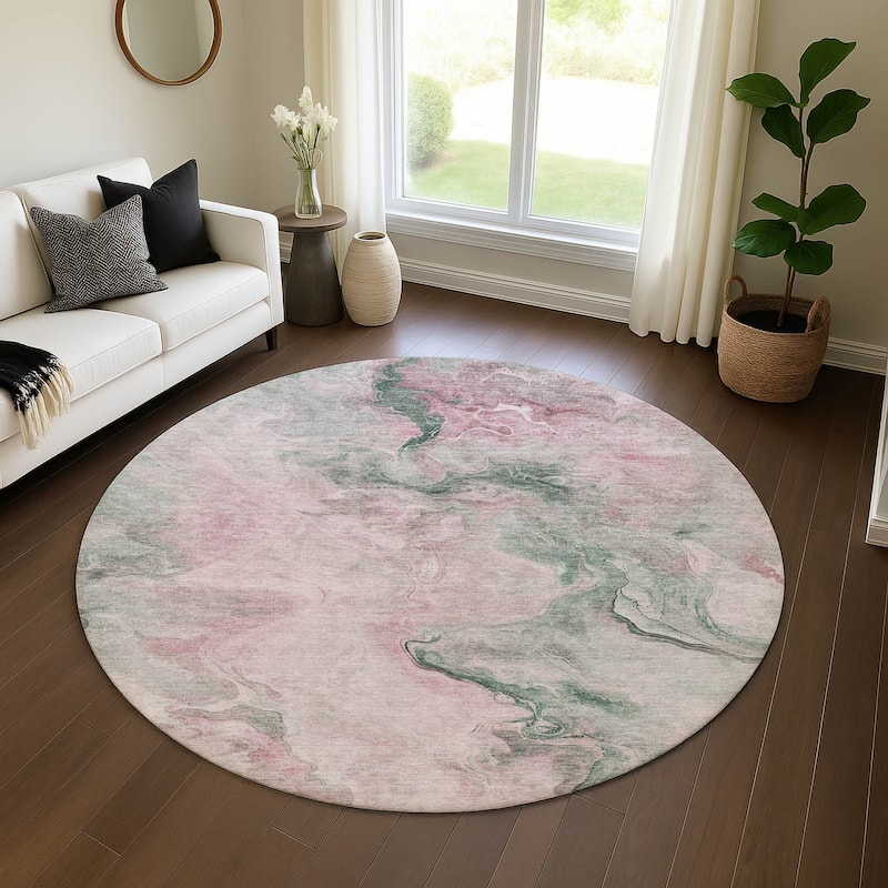 Premium Washable Super Soft Modern Mayfield Rug - Blush - 8' x 8'